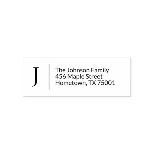 Klassiek monogram eenvoudig retouradres  zelfinktende stempel (Design)