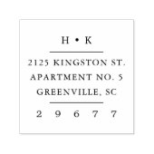 Klassiek monogram eenvoudig terugkeeradres  zelfinktende stempel (Design)