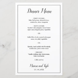 Klassiek Monogram Elegant Huwelijksmenu