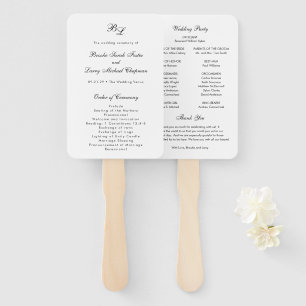 Klassiek Monogram Elegant Huwelijksprogramma Handwaaier