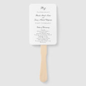 Klassiek Monogram Elegant Huwelijksprogramma Handwaaier (Voorkant)