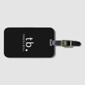 Klassiek Monogram Elegant Minimaal Zwart en Wit Bagagelabel (Voorkant (horizontaal))