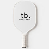 Klassiek Monogram | Elegant Minimaal Zwart & Wit Pickleball Paddle (Achterkant)