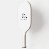 Klassiek Monogram | Elegant Minimaal Zwart & Wit Pickleball Paddle (Links)