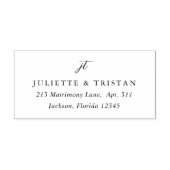 Klassiek Monogram Elegant Trouw Retouradres Rubberstempel (Afrduk)