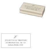 Klassiek Monogram Elegant Trouw Retouradres Rubberstempel (Gestempeld)
