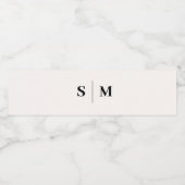 Klassiek Monogram Elegant Wit Huwelijk Waterfles Etiket (Enkel label)