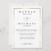 Klassiek monogram elegante bruiloft uitnodiging (Voorkant)