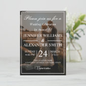 Klassiek Monogram Elegante foto bruiloft uitnodigi Kaart (Staand voorkant)