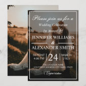 Klassiek Monogram Elegante foto bruiloft uitnodigi Kaart (Voorkant / Achterkant)