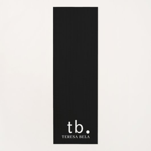 Klassiek Monogram Elegante Minimaal Zwart Witte St Yogamat (Voorkant)