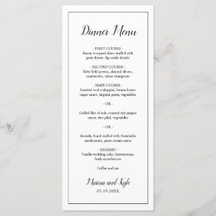 Klassiek Monogram Elegante Trouw Menu