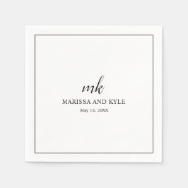 Klassiek Monogram Elegante Trouwdag Servet