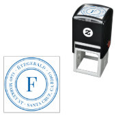 Klassiek monogram familienaam Ronde Rendetenadres Zelfinktende Stempel (In situ)