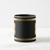 Klassiek Monogram Goud En Zwarte Kleur Mok (Midden)