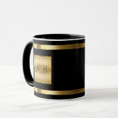 Klassiek Monogram Goud En Zwarte Kleur Mok (Voorkant links)