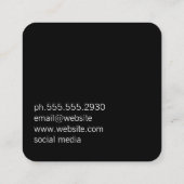 Klassiek monogram goud geborsteld met zwart vierkante visitekaartje (Achterkant)