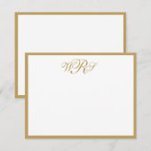 Klassiek monogram goud notitiekaartje (Voorkant / Achterkant)