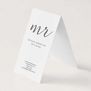 Klassiek Monogram Grijs Wit Minimalistisch Eenvoud Visitekaartje