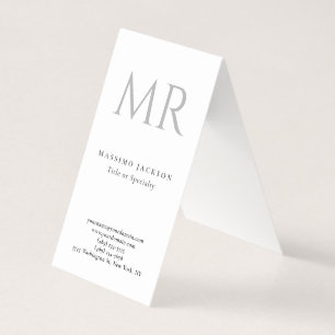 Klassiek Monogram Grijs Wit Minimalistisch Eenvoud Visitekaartje