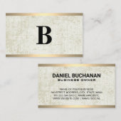 Klassiek monogram | Grunge Gold Metal Trim Visitekaartje (Voorkant / Achterkant)