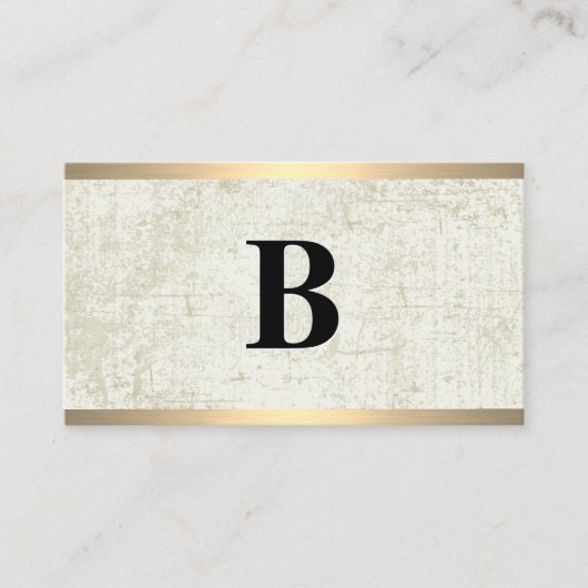 Klassiek monogram | Grunge Gold Metal Trim Visitekaartje (Voorkant)