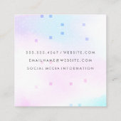 Klassiek Monogram | Holografisch Mozaïek Geometris Vierkante Visitekaartje (Achterkant)