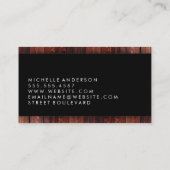 Klassiek monogram hout visitekaartje (Achterkant)