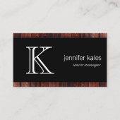 Klassiek monogram hout visitekaartje (Voorkant)