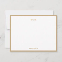 Klassiek Monogram Huwelijk Trouwe Paar  Notitiekaartje