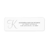 Klassiek monogram in grijs etiket (Voorkant)