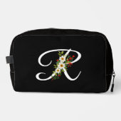 Klassiek monogram initiaal rode bloem moeder cadea toilettasje (Voorkant)