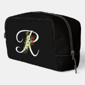 Klassiek monogram initiaal rode bloem moeder cadea toilettasje (Rechterhoek)