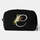 Klassiek monogram initiaal rode bloem moeder cadea toilettasje (Voorkant)
