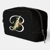 Klassiek monogram initiaal witte bloem moeder cade toilettasje (Rechterhoek)