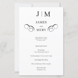 Klassiek Monogram Kalligrafie Huwelijksprogramma