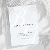 Klassiek monogram kam zwart-wit save the date