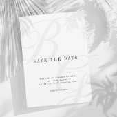 Klassiek monogram  kam zwart-wit save the date