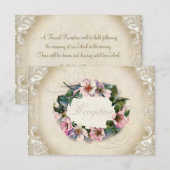 Klassiek Monogram Kant Wilde Roze Roos Werveling F Informatiekaartje (Voorkant / Achterkant)