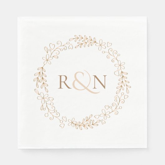 Klassiek monogram Laurel Garland Servet (Voorkant)