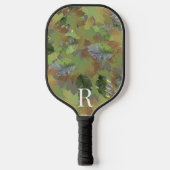 Klassiek monogram Leaf camo cadeau voor papa Pickleball Paddle (Voorkant)