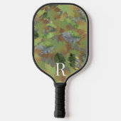 Klassiek monogram Leaf camo cadeau voor papa Pickleball Paddle (Achterkant)