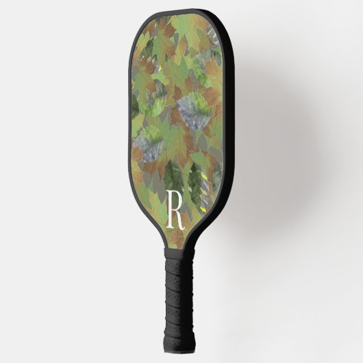 Klassiek monogram Leaf camo cadeau voor papa Pickleball Paddle (Links)
