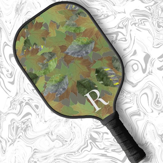Klassiek monogram Leaf camo cadeau voor papa Pickleball Paddle