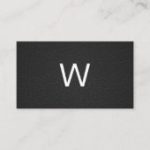 Klassiek monogram | leer visitekaartje (Voorkant)