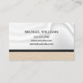 Klassiek Monogram | Leren Zijde Draperie Visitekaartje (Achterkant)