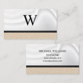 Klassiek Monogram | Leren Zijde Draperie Visitekaartje (Voorkant / Achterkant)