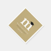 Klassiek Monogram M en Afstudeerhoed Afstudeerfees Servetten (Hoek)