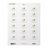 Klassiek Monogram M & Zwarte Afstudeerhoed Adres Etiket (Full Sheet)