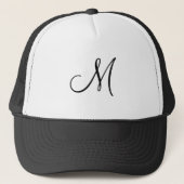 Klassiek monogram met brief en Drievoudige Grens Trucker Pet (Voorkant)